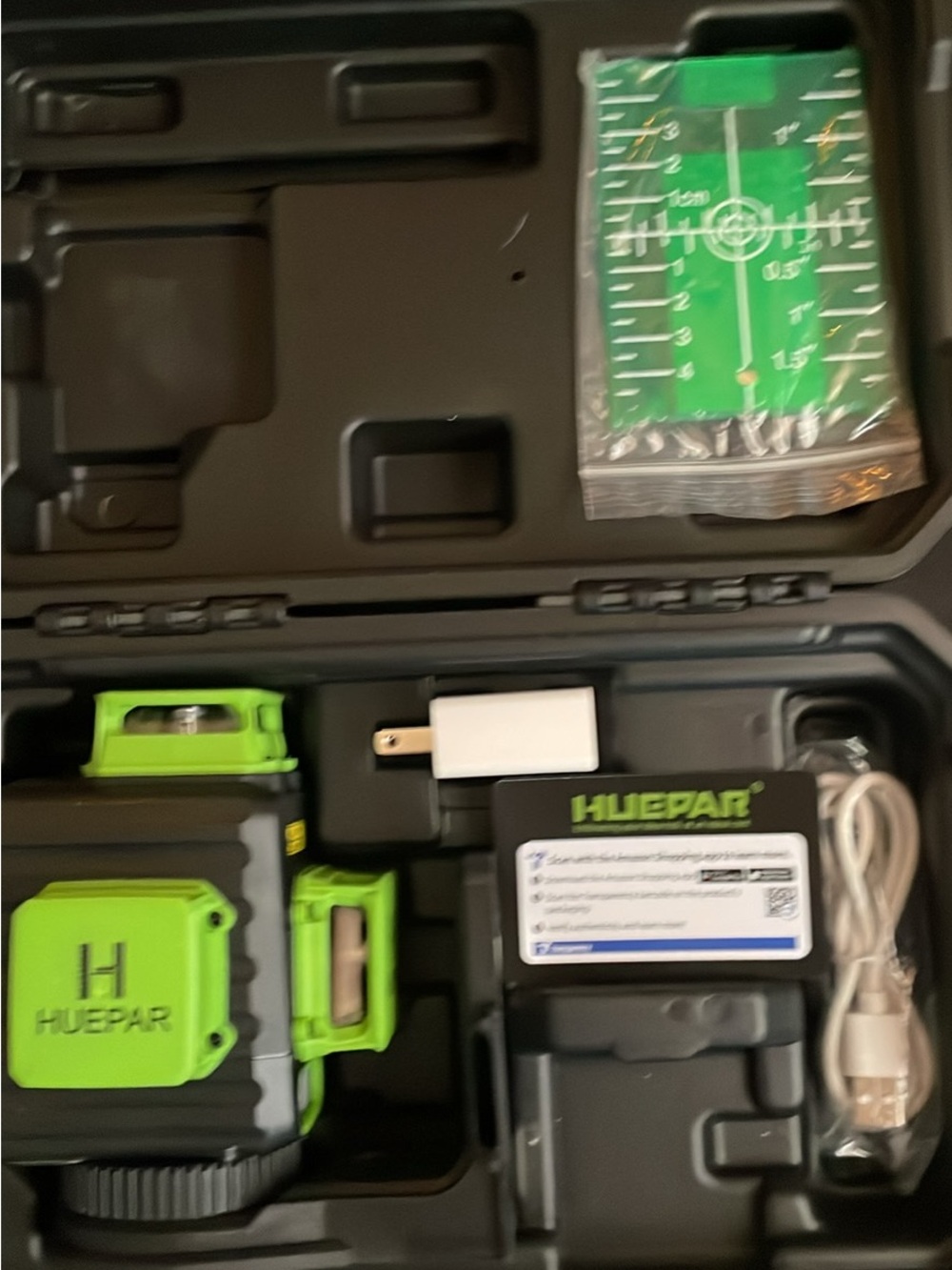 Huepar 360 degree Green Laser Level Kit - Compact Self-Leveling Laser